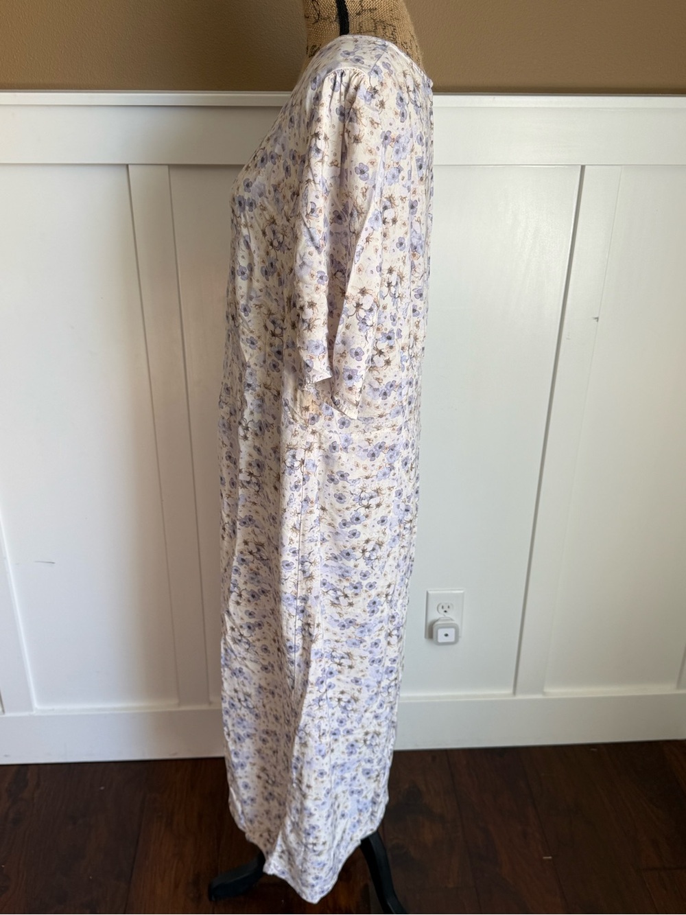 Boho Floral Maxi Dress Prairie Dress Cottage Chic Romantic Garden Party Dress - Picture 4 of 7